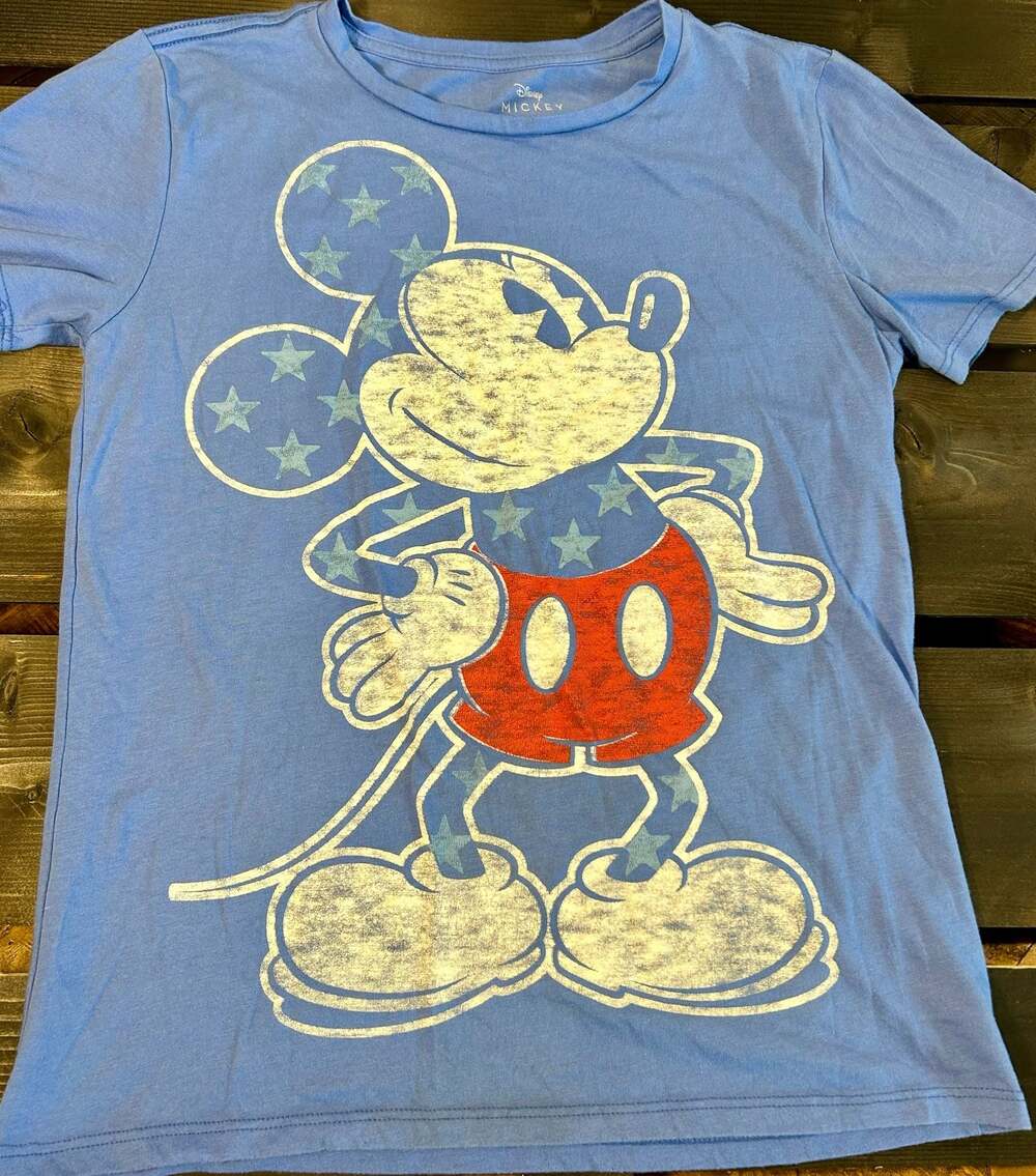 Disney Mickey Mouse Americana Distressed Graphic Short Sleeve T-Shirt